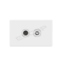 Slimline Double TV Socket (Free to Air+Foxtel) | Elcop