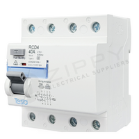 4 Pole 40A 30mA 6kA RCD Type A | Tesla